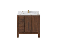 Elizabeth Teak Wood 36 in. W x 22 in. D Center Sink Bathroom Vanity - photo 21