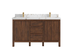Elizabeth Teak Wood 60 in. W x 22 in. D Double Sink Bathroom Vanity - photo 20