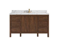 Elizabeth Teak Wood 60 in. W x 22 in. D Single Sink Bathroom Vanity - photo 8