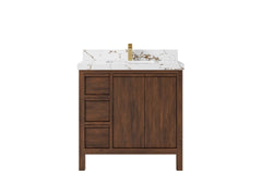 Elizabeth Teak Wood 36 in. W x 22 in. D Center Sink Bathroom Vanity - photo 20