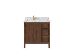 Elizabeth Teak Wood 36 in. W x 22 in. D Left Offset Sink Bathroom Vanity - photo 22