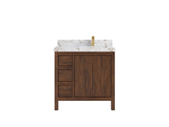 Elizabeth Teak Wood 36 in. W x 22 in. D Right Offset Sink Bathroom Vanity - photo 22