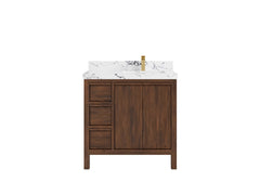 Elizabeth Teak Wood 36 in. W x 22 in. D Right Offset Sink Bathroom Vanity - photo 23