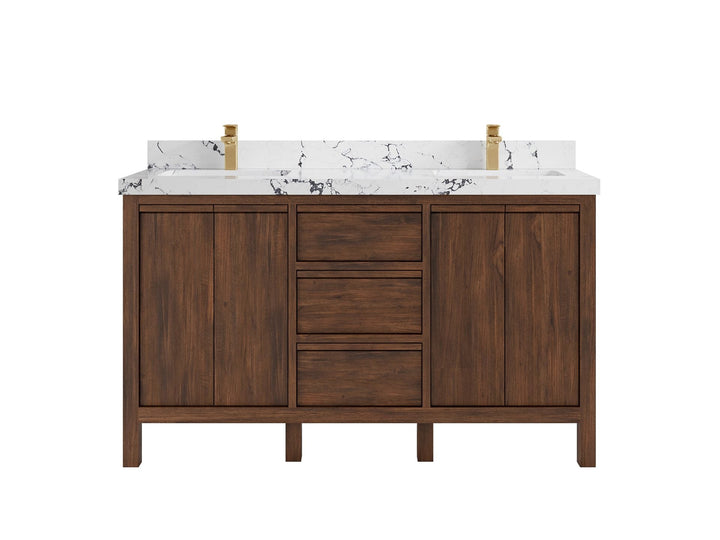 Elizabeth Teak Wood 60 in. W x 22 in. D Double Sink Bathroom Vanity - photo 23