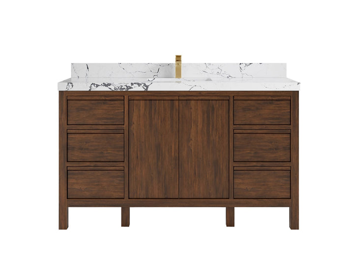 Elizabeth Teak Wood 60 in. W x 22 in. D Single Sink Bathroom Vanity - photo 23