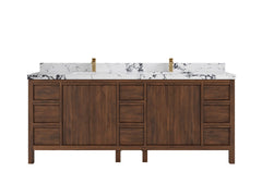 Elizabeth Teak Wood 84 in. W x 22 in. D Double Sink Bathroom Vanity - photo 23