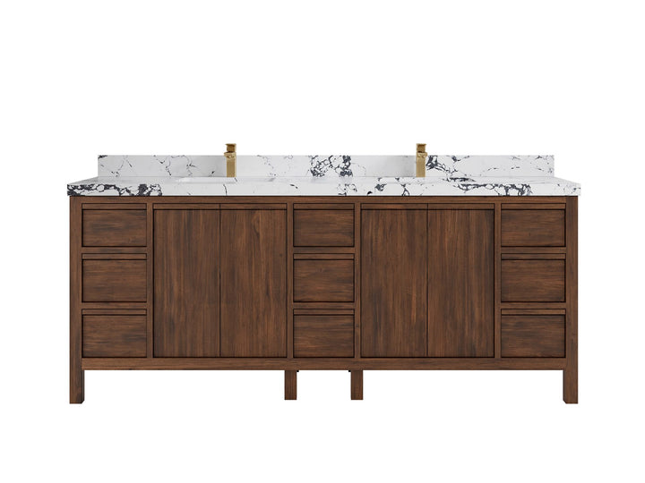 Elizabeth Teak Wood 84 in. W x 22 in. D Double Sink Bathroom Vanity - photo 23