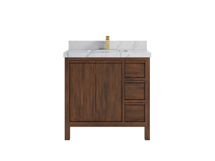 Elizabeth Teak Wood 36 in. W x 22 in. D Center Sink Bathroom Vanity - photo 23