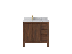 Elizabeth Teak Wood 36 in. W x 22 in. D Left Offset Sink Bathroom Vanity - photo 24
