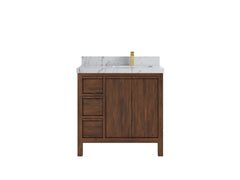 Elizabeth Teak Wood 36 in. W x 22 in. D Right Offset Sink Bathroom Vanity - photo 24
