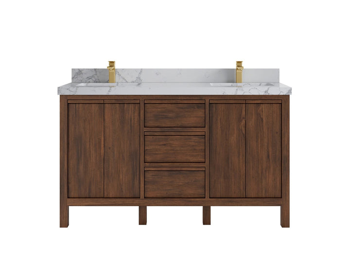 Elizabeth Teak Wood 60 in. W x 22 in. D Double Sink Bathroom Vanity - photo 24