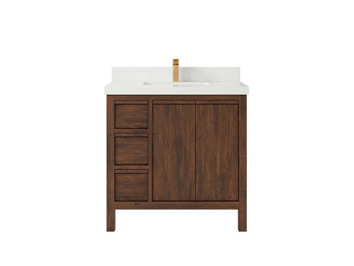 Elizabeth Teak Wood 36 in. W x 22 in. D Center Sink Bathroom Vanity - photo 24