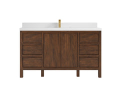 Elizabeth Teak Wood 60 in. W x 22 in. D Single Sink Bathroom Vanity - photo 25