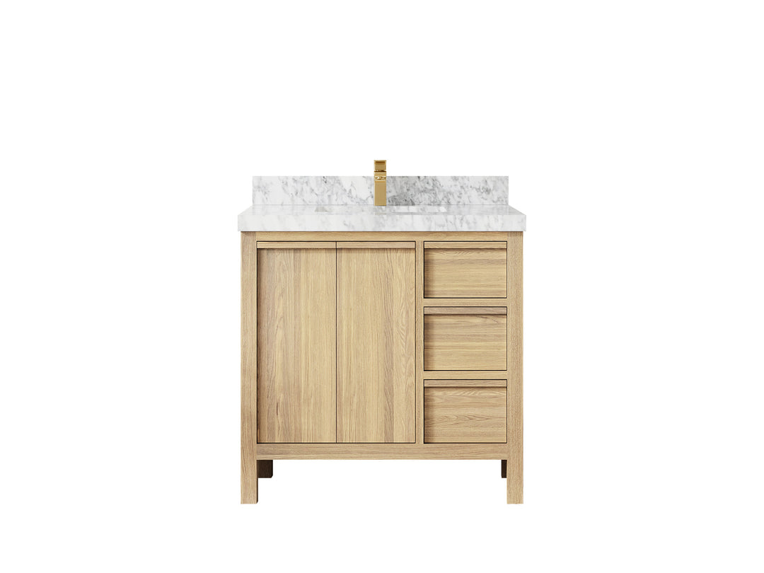 Elizabeth White Oak 36 in. W x 22 in. D Center Sink Bathroom Vanity