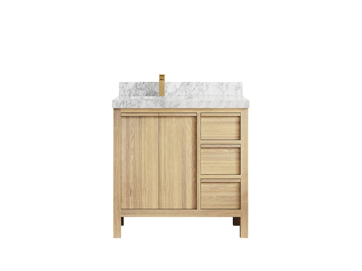 Elizabeth White Oak 36 in. W x 22 in. D Left Offset Sink Bathroom Vanity - photo 25