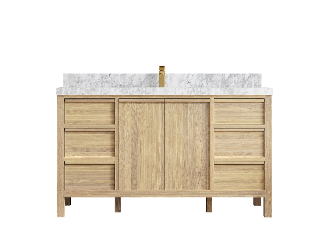 Elizabeth White Oak 60 in. W x 22 in. D Single Sink Bathroom Vanity