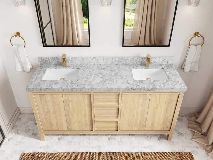 Elizabeth White Oak 72 in. W x 22 in. D Double Sink Bathroom Vanity - photo 22