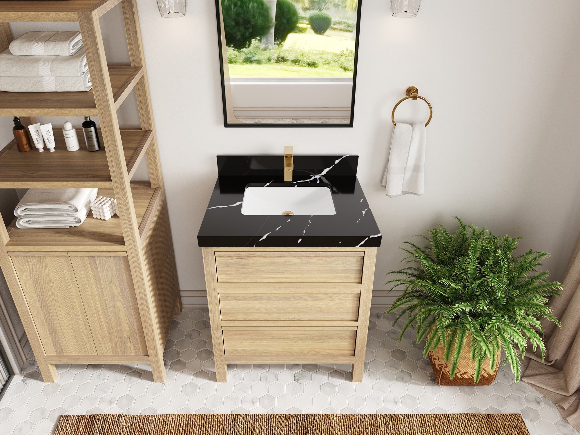 Elizabeth White Oak 30 in. W x 22 in. D Single Sink Bathroom Vanity