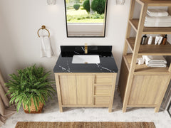Elizabeth White Oak 36 in. W x 22 in. D Center Sink Bathroom Vanity - photo 12