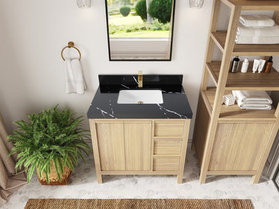 Elizabeth White Oak 36 in. W x 22 in. D Center Sink Bathroom Vanity