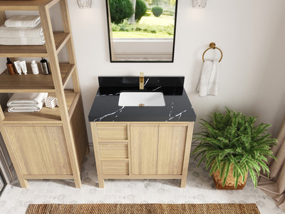 Elizabeth White Oak 36 in. W x 22 in. D Center Sink Bathroom Vanity