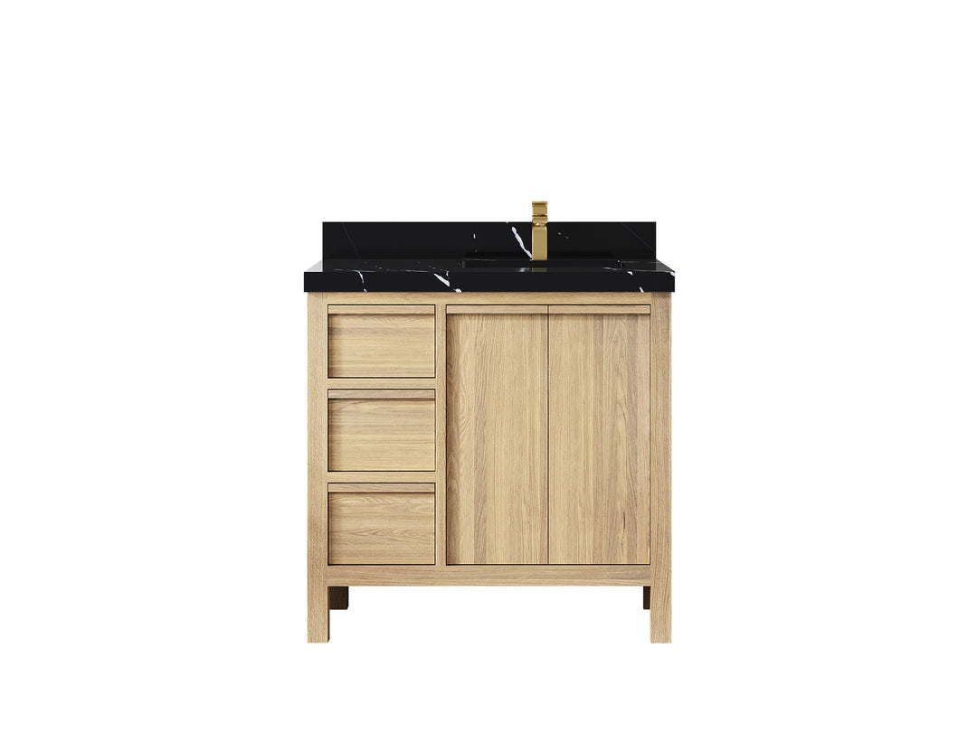 Elizabeth White Oak 36 in. W x 22 in. D Right Offset Sink Bathroom Vanity