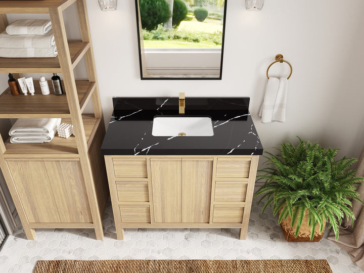 Elizabeth White Oak 42 in. W x 22 in. D Single Sink Bathroom Vanity - photo 12