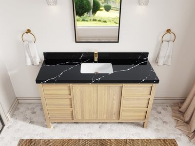 Elizabeth White Oak 60 in. W x 22 in. D Single Sink Bathroom Vanity
