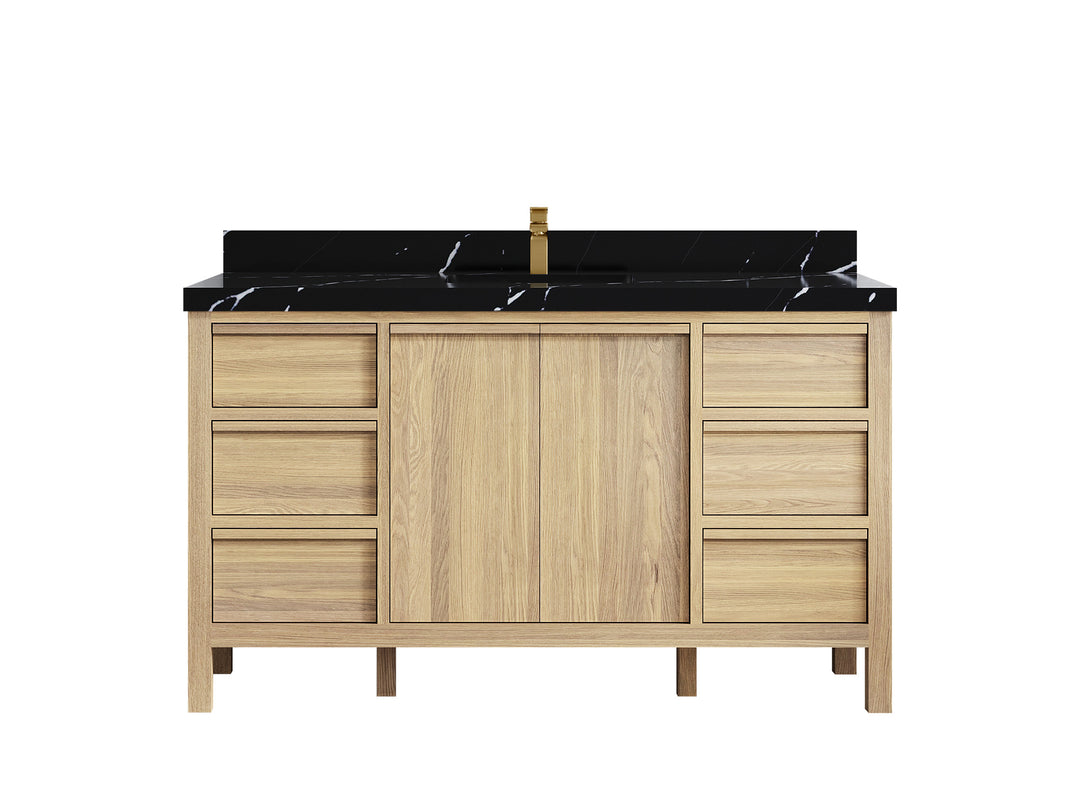Elizabeth White Oak 60 in. W x 22 in. D Single Sink Bathroom Vanity