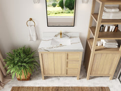Elizabeth White Oak 36 in. W x 22 in. D Center Sink Bathroom Vanity - photo 14