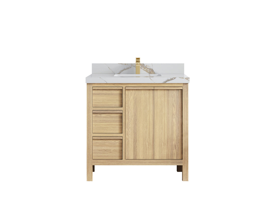 Elizabeth White Oak 36 in. W x 22 in. D Center Sink Bathroom Vanity