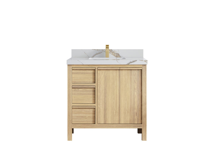 Elizabeth White Oak 36 in. W x 22 in. D Center Sink Bathroom Vanity - photo 14