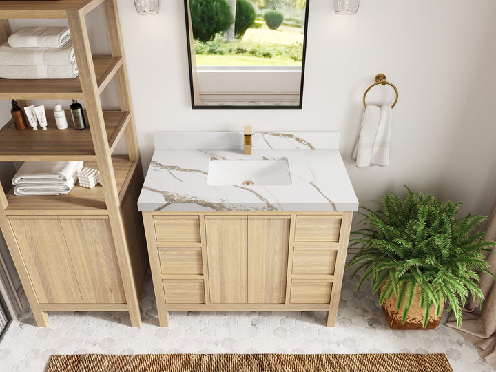 Elizabeth White Oak 42 in. W x 22 in. D Single Sink Bathroom Vanity - photo 14
