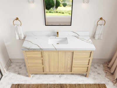Elizabeth White Oak 60 in. W x 22 in. D Single Sink Bathroom Vanity