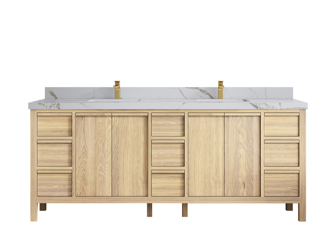 Elizabeth White Oak 84 in. W x 22 in. D Double Sink Bathroom Vanity
