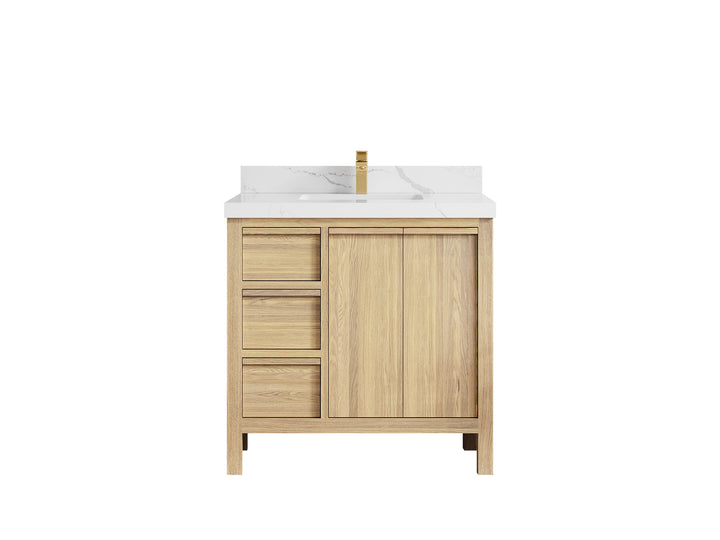 Elizabeth White Oak 36 in. W x 22 in. D Center Sink Bathroom Vanity - photo 16