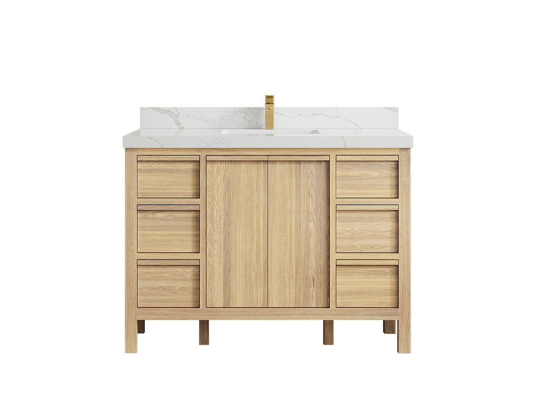 Elizabeth White Oak 48 in. W x 22 in. D Single Sink Bathroom Vanity