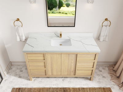 Elizabeth White Oak 60 in. W x 22 in. D Single Sink Bathroom Vanity