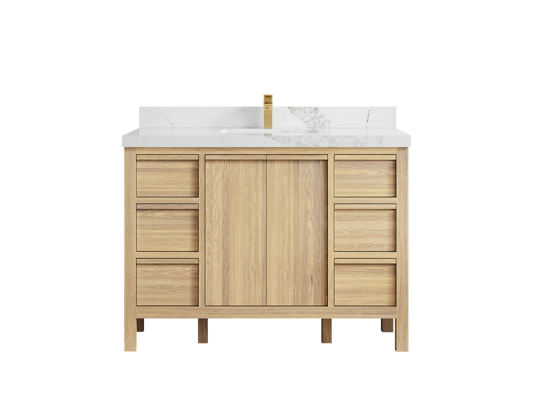 Elizabeth White Oak 48 in. W x 22 in. D Single Sink Bathroom Vanity