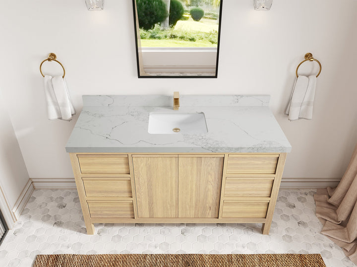 Elizabeth White Oak 60 in. W x 22 in. D Single Sink Bathroom Vanity - photo 18