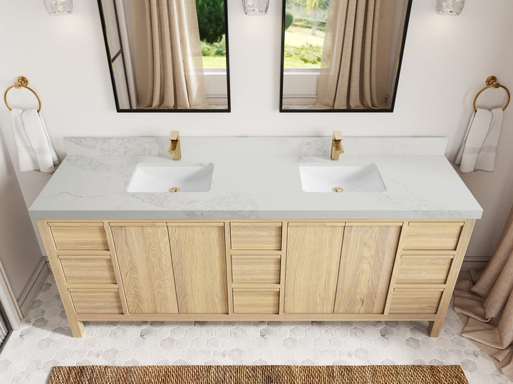 Elizabeth White Oak 84 in. W x 22 in. D Double Sink Bathroom Vanity - photo 18