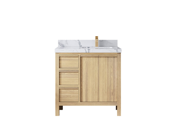 Elizabeth White Oak 36 in. W x 22 in. D Right Offset Sink Bathroom Vanity - photo 21