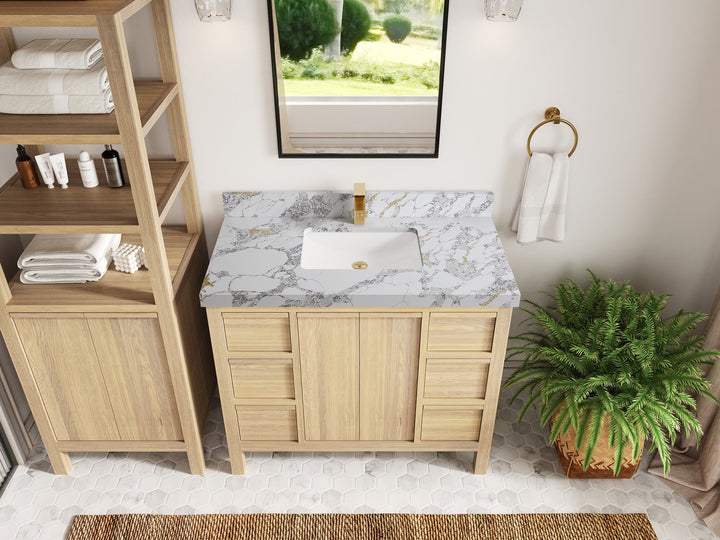 Elizabeth White Oak 42 in. W x 22 in. D Single Sink Bathroom Vanity - photo 20