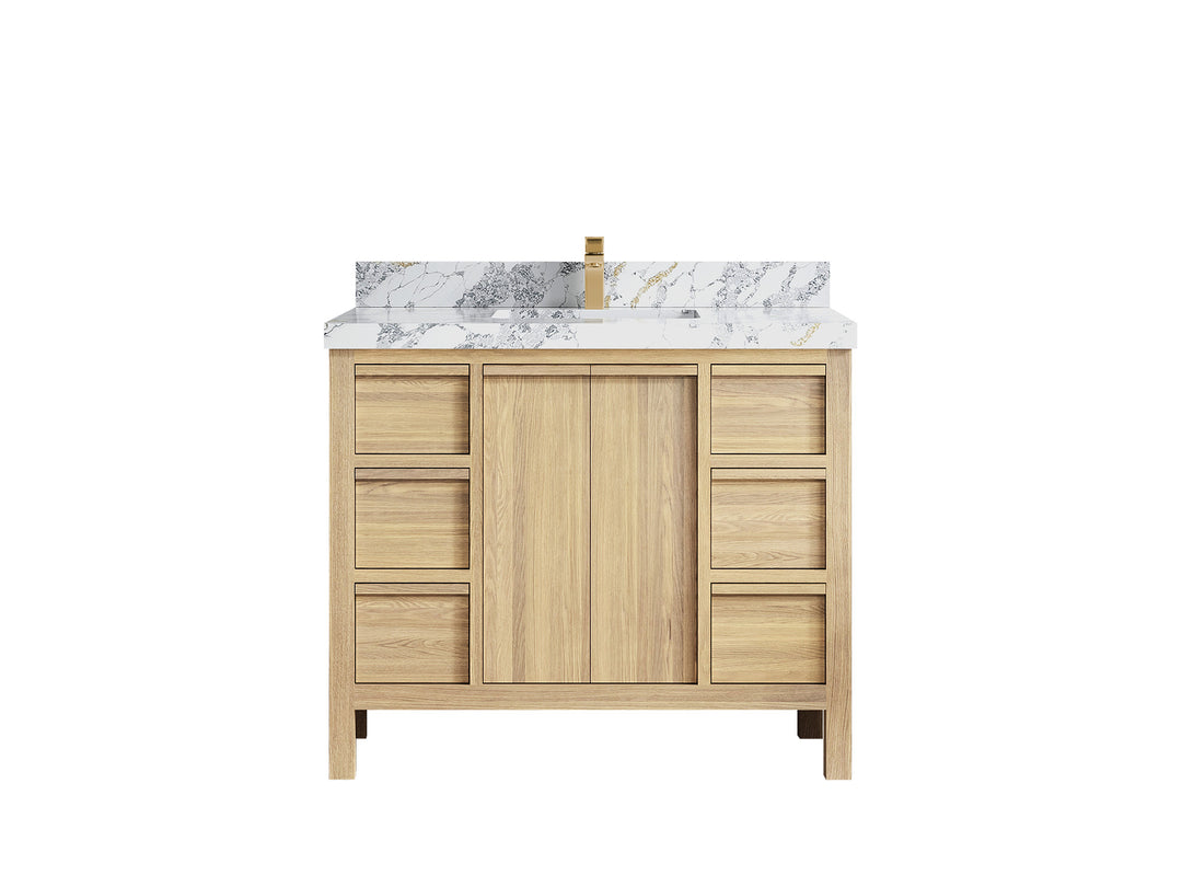 Elizabeth White Oak 42 in. W x 22 in. D Single Sink Bathroom Vanity
