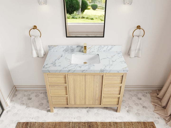 Elizabeth White Oak 48 in. W x 22 in. D Single Sink Bathroom Vanity - photo 15