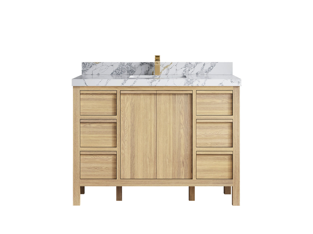 Elizabeth White Oak 48 in. W x 22 in. D Single Sink Bathroom Vanity