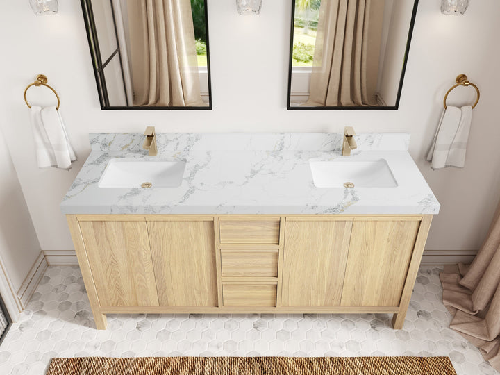 Elizabeth White Oak 72 in. W x 22 in. D Double Sink Bathroom Vanity - photo 36