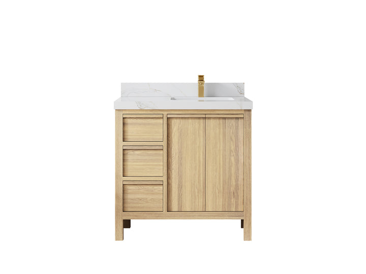 Elizabeth White Oak 36 in. W x 22 in. D Right Offset Sink Bathroom Vanity - photo 23