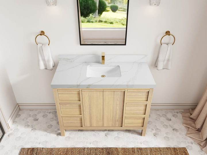 Elizabeth White Oak 48 in. W x 22 in. D Single Sink Bathroom Vanity - photo 16