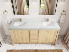 Elizabeth White Oak 72 in. W x 22 in. D Double Sink Bathroom Vanity - photo 38